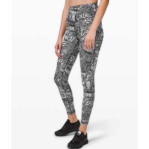 Lululemon Wunder Train High-Rise Tight Tear It Up Alpine White Black